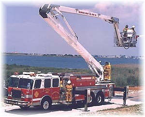 A new 91-ft. Aerial Platform with a 1500 GPM pump was placed in service in March, 2001.